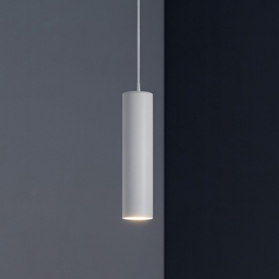 Lampada a sospensione cilindro bianco per isola