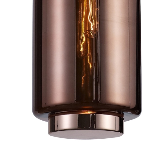 Lampada a sospensione design moderno cilindro vetro rame