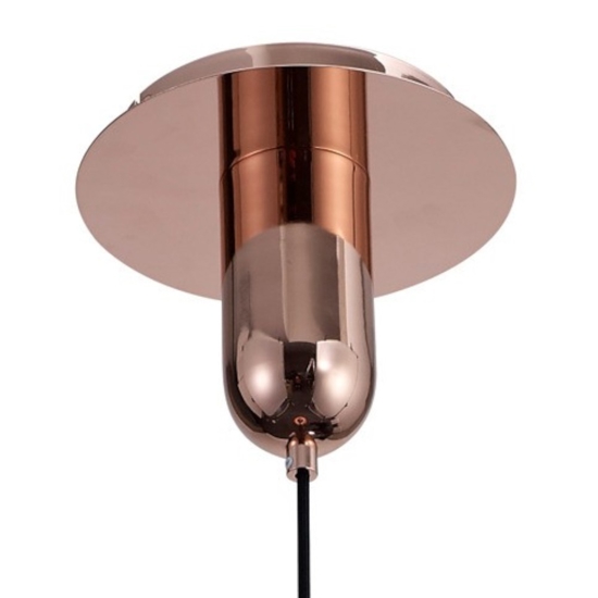 Lampada a sospensione design moderno cilindro vetro rame