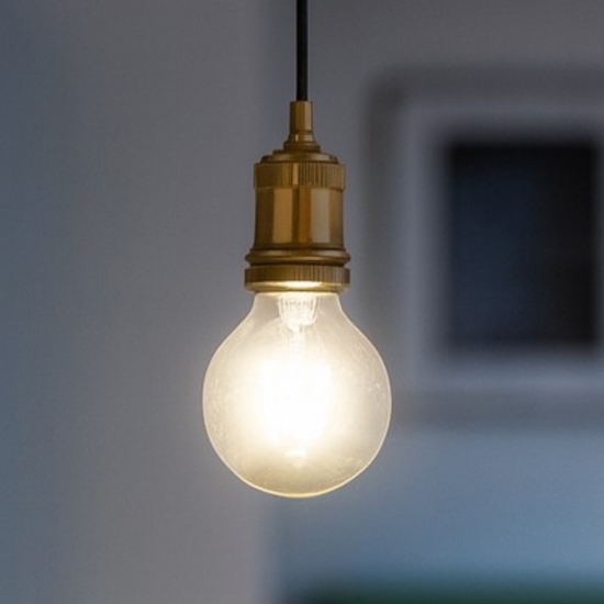 Lampada a sospensione per soggiorno vintage in ottone