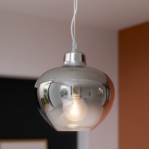 Lampada a sospensione boccia di vetro specchiato bowl perenz