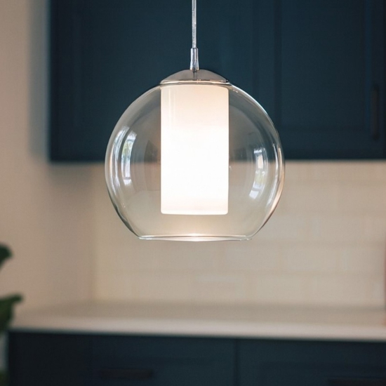 Eglo bolsano lampada a sospensione per comodino sfera di vetro