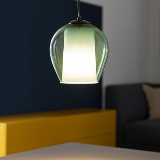So bonnie 1 verde ondaluce lampada a sospensione di vetro So bonnie 1 verde ondaluce lampada a sospensione di vetro