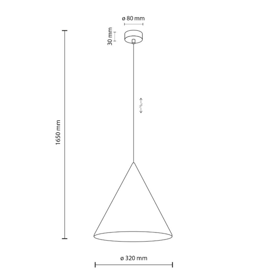 Lampada a sospensione cono nero 32cm per isola Lampada a sospensione cono nero 32cm per isola