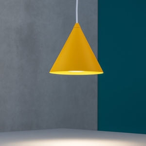 Lampada a sospensione cono giallo 19cm