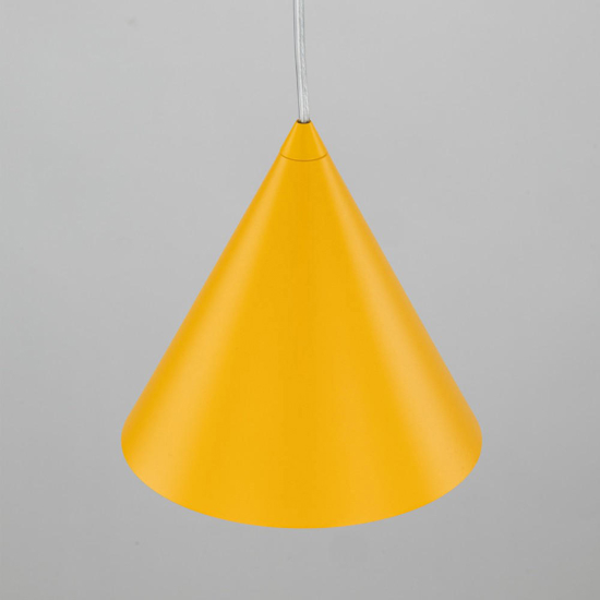 Lampada a sospensione cono giallo 19cm