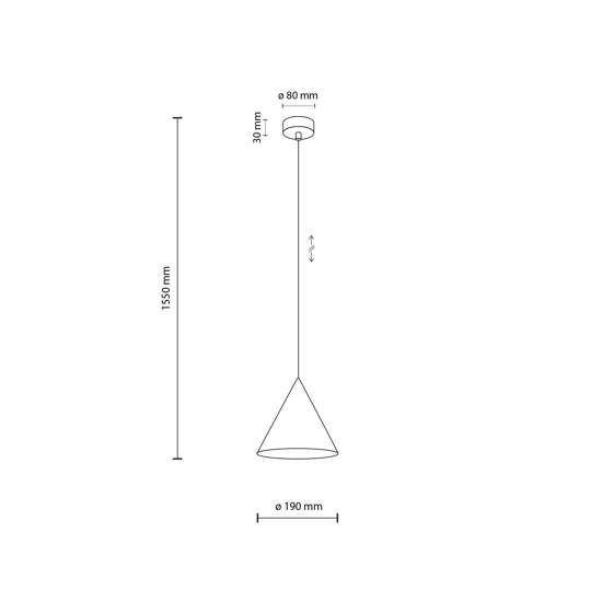 Lampada a sospensione cono giallo 19cm