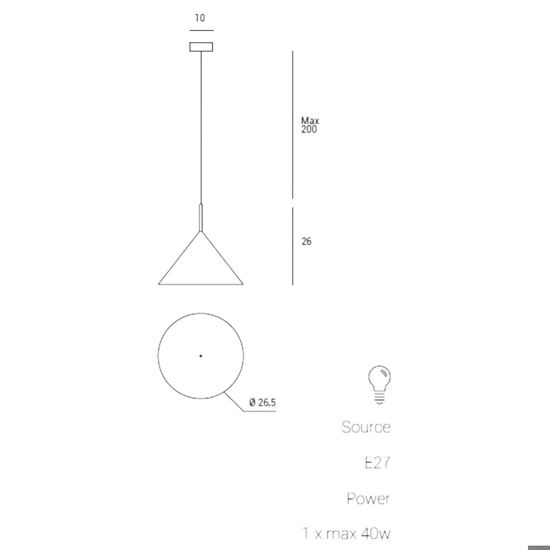 Lampada a sospensione cono nero per isola samoi miloox Lampada a sospensione cono nero per isola samoi miloox
