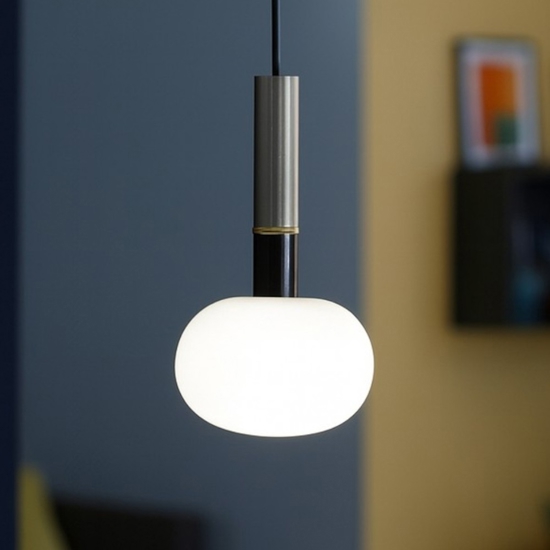 Miloox mose lampada a sospensione bronzo vetro bianco da comodino Miloox mose lampada a sospensione bronzo vetro bianco da comodino