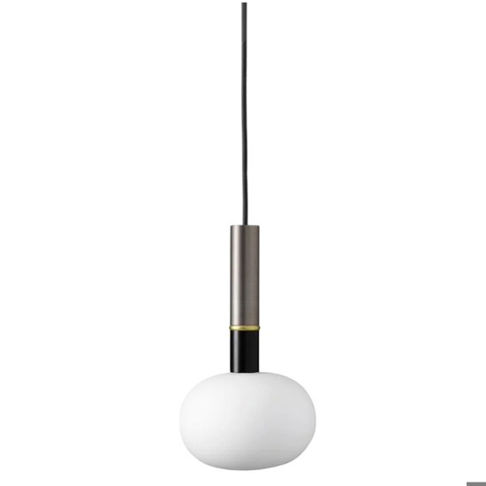 Miloox mose lampada a sospensione bronzo vetro bianco da comodino Miloox mose lampada a sospensione bronzo vetro bianco da comodino