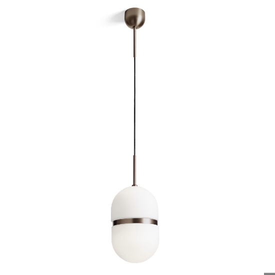 Lampadario a sospensione per bagno bronzo vetro bianco miloox domu