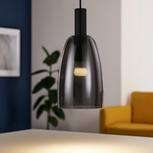 Coco-2 sp ideal lux lampada a sospensione per cucina vetro fume' led 3000k