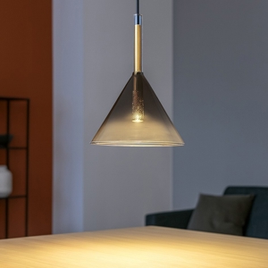 Empire sp1 cono ideal lux lampada a sospensione vetro fume g9 led