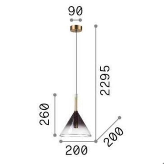 Empire sp1 cono ideal lux lampada a sospensione vetro fume g9 led
