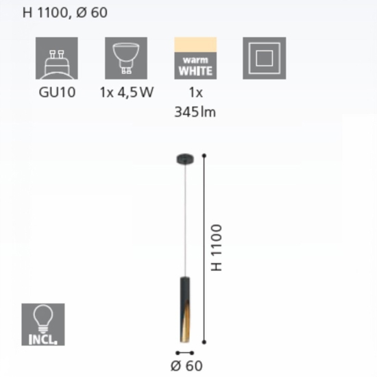 Eglo barbotto lampada a sospensione moderna cilindro oro nero per isola Eglo barbotto lampada a sospensione moderna cilindro oro nero per isola