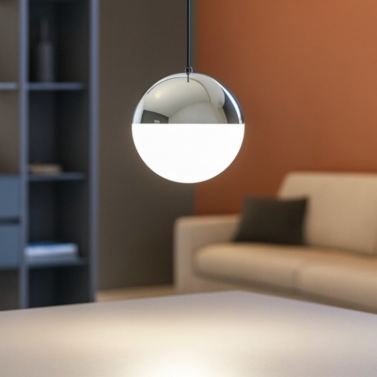 Lampada a sospensione rossini linea light cromo led 6w 3000k ca112dchwdi
