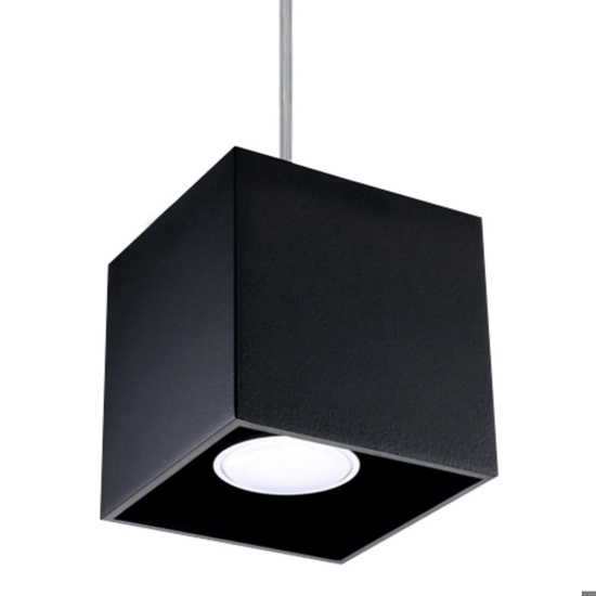 Lampada a sospensione cubo nero moderna Lampada a sospensione cubo nero moderna