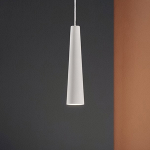 Lampada a sospensione di gesso bianco