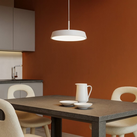 Isyluce lampadario da cucina urban bianca led 18w 3000k 4000k dimmerabile