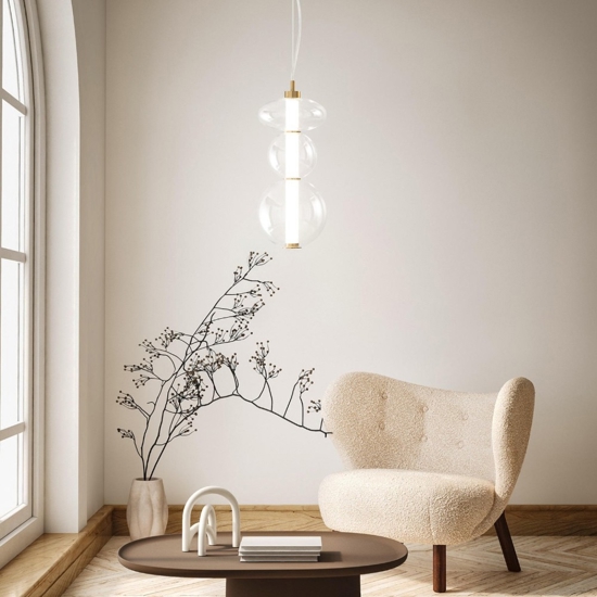 Perenz bubbles oro lampada a sospensione in vetro led 24w 3000k Perenz bubbles oro lampada a sospensione in vetro led 24w 3000k