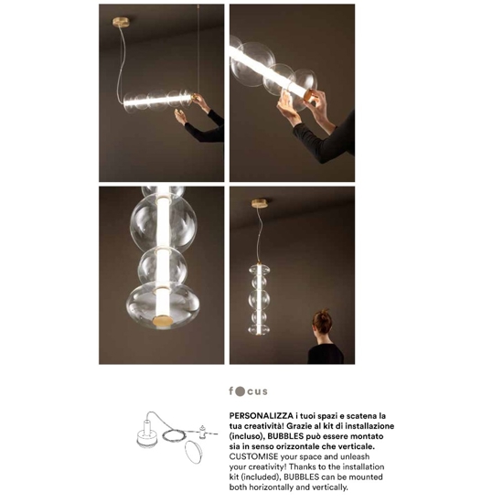 Perenz bubbles oro lampada a sospensione in vetro led 24w 3000k Perenz bubbles oro lampada a sospensione in vetro led 24w 3000k