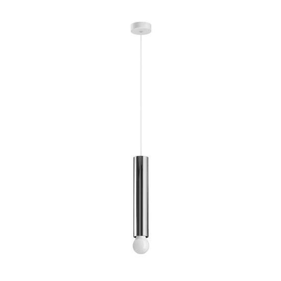 Lampada a sospensione cilindro cromo h30 e27 birba linea light Lampada a sospensione cilindro cromo h30 e27 birba linea light