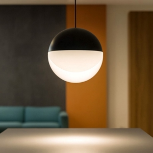 Lampada a sospensione sfera nera led 7w 3000k rossini linea light