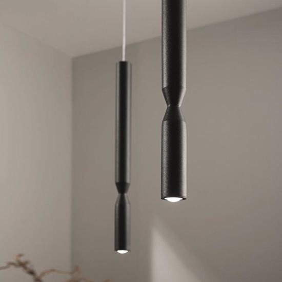 So tubic ondaluce lampada a sospensione per tavolo da pranzo cilindro nero led So tubic ondaluce lampada a sospensione per tavolo da pranzo cilindro nero led