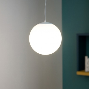 Affralux potiri lampada a sospensione sfera vetro bianco