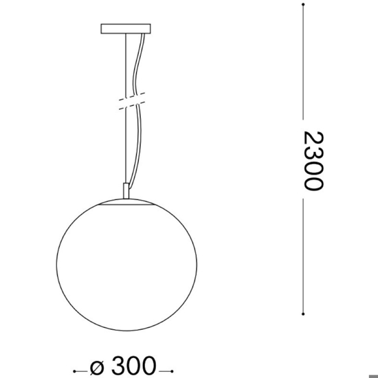 Mapa bianco sp1 d30 ideal lulx lampada sfera vetro bianco