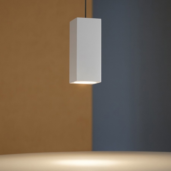 Lampada sospensione quadrata bianca