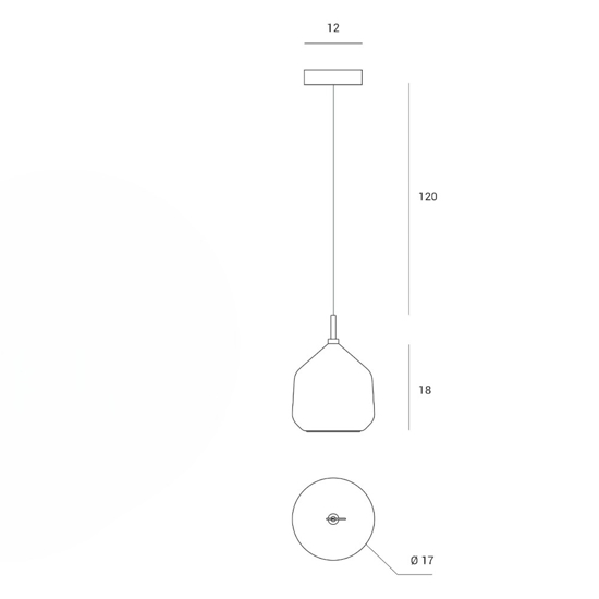 Sforzin miloox xray lampada a sospensione mper camera da letto vetro azzurro