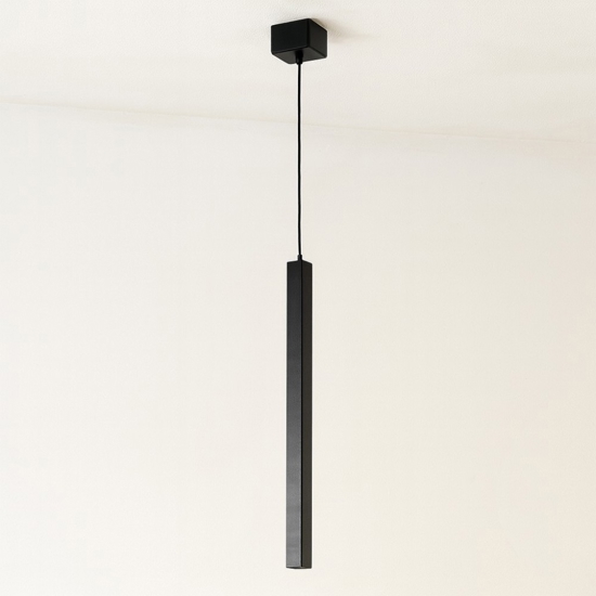 Lampada a sospensione nera da comodino led 3w 3000k affralux tubidiodi