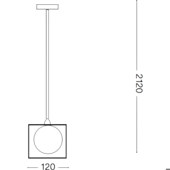 Lingotto sp1 ideal lux lampada a sospensione cubo ottone