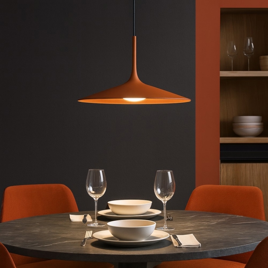 Lampadario da cucina poe plus terracotta led 15w 3000k linea light