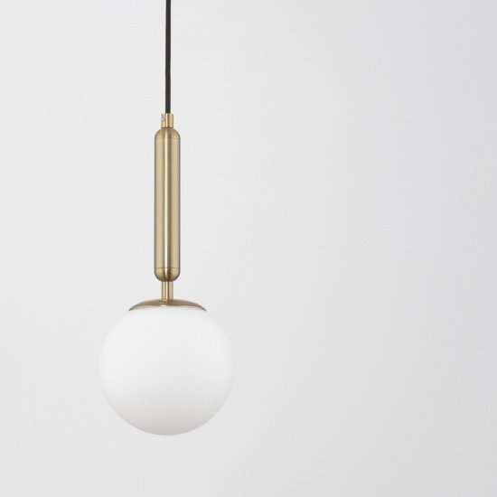 Lampada a sospensione oro sfera bianca per camera da letto