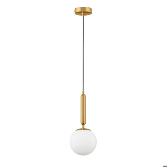 Lampada a sospensione oro sfera bianca per camera da letto