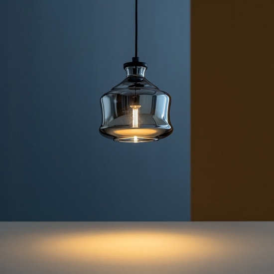 Lampada a sospensione so pin a ondaluce vetro fume grigio trasparente