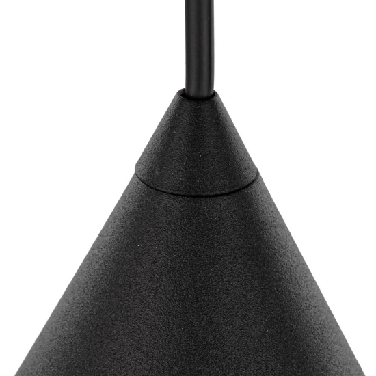 Lampada a sospensione cono di metallo nero per isola Lampada a sospensione cono di metallo nero per isola