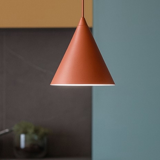 Lampadario da cucina cono 32cm colore mattone