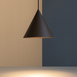 Lampada a sospensione cono marrone 19cm per isola
