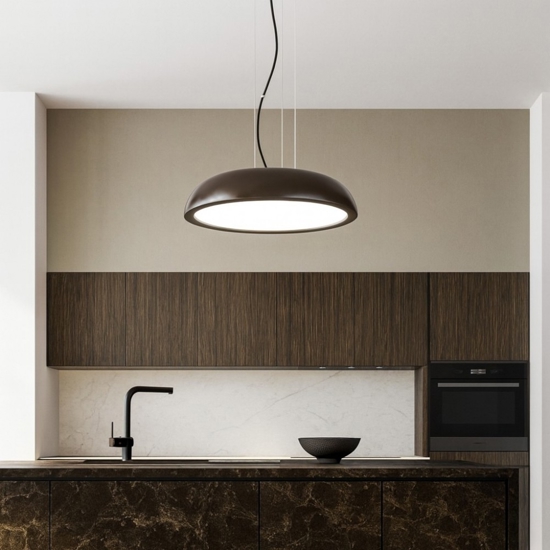 Isyluce zenal lampadario da cucina marrone led 27w 3000k 4000k dimmerabile