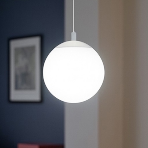 Affralux lampada a sospensione potiri moderna sfera vetro bianco