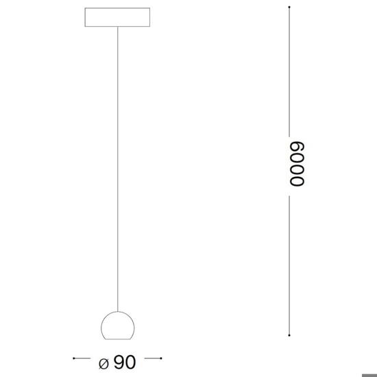 Ideal lux archimede sp lampada sospesa sfera nera led 4w 3000k cavo regolabile