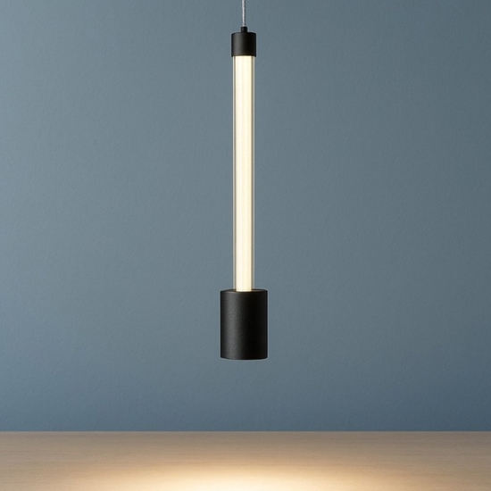 Lampada sospensione design nero pendente led moderna