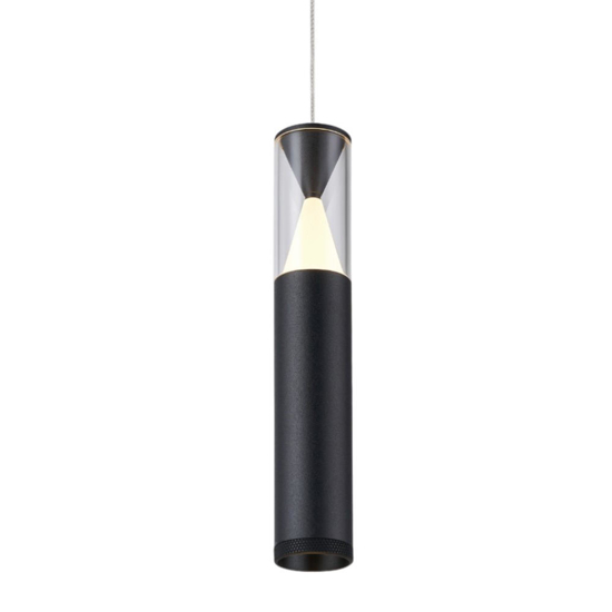 Lampada a sospensione cilindro design nero led per top Lampada a sospensione cilindro design nero led per top