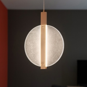 Lampada a sospensione disco trasparente ondaluce juis led 20w 3000k