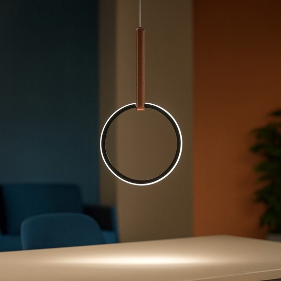 So regoli circle ondaluce lampada a sospensione led nero