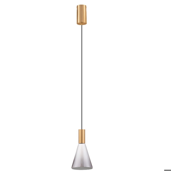 Lampada a sospensione led 3000k da comodino vetro grigio fume Lampada a sospensione led 3000k da comodino vetro grigio fume