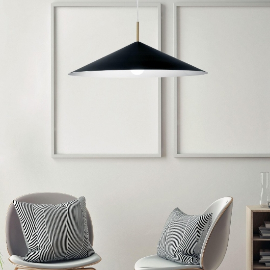 Lampada sospensione piatto nero per cucina miloox samoi